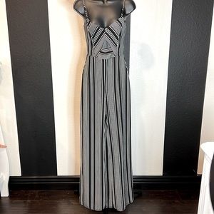 Geometric striped jumpsuit